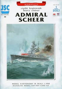 German Heavy Cruiser ADMIRAL SCHEER # Card Model # 1/400 # JSC36 - Picture 1 of 9