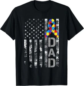 Autism Awareness Dad USA Flagge Vatertag T-Shirt - Bild 1 von 10