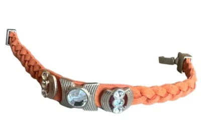 Lia Sophia Accomplice  Gold Plated Crystals Leather Bracelet Orange - Image 1 of 4