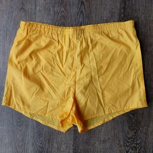 Woolrich Shorts Mens Medium Nylon Yellow Drawstring Lined Sprinter Running Vtg - Picture 1 of 17