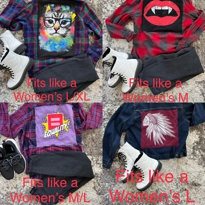 Unisex Upcycled Flannel, All Hand Made & Original Designs — 第 1/4 张图片