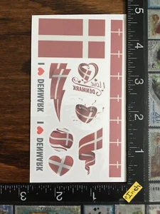 EQUIPO DENMARK, DINAMARCA UNA HOJA TATUAJES TEMPORALES HERMOSO DISEÑO #COPA DEL MUNDO25 - Imagen 1 de 2