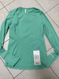 Lululemon Catch Me If You Can Long sleeve, Running, Size 8, Menthol Green, NEW! - Picture 1 of 4