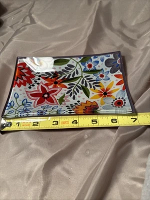 "Jabonera/porta baratijas de vidrio floral FRAGONARD Francia 7 x 4"" NUEVO Foto 1 de 4