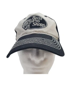 Gorra de camionero Bass Pro Shops negra blanca con logotipo bordado ajustable OFSA Foto 1 de 4