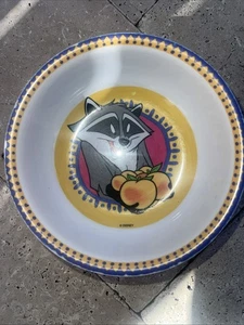 VINTAGE Pochontas Disney Kinder Müslischale Geschirr, Meeko Waschbär Zak 90er 5,5" - Bild 1 von 4