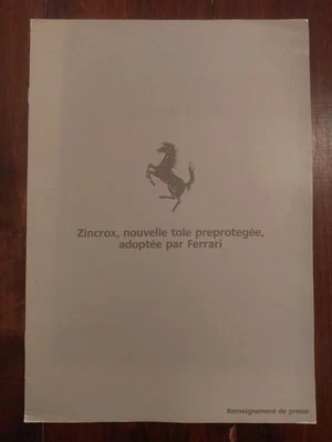 Ferrari Brochure Zincrox Tipo Per 288gto - Immagine 1 di 4