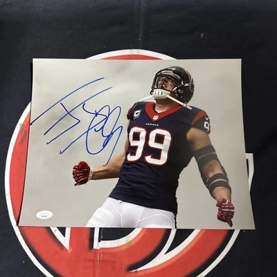 JJ Watt Autographed Houston Texans 3x NFL DPOY Signed 11x14 Photo JSA COA - Image 1 of 3