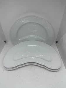 Set Of 3 Richard Ginori Antico Doccia White Crescent Salad Plates As Found - Picture 1 of 21