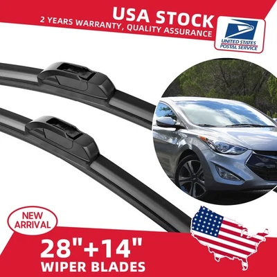 2 PCS Windshield Wiper Blades 28"+14" All Season For Toyota PRIUS C 2012-2019 — 第 1/4 张图片