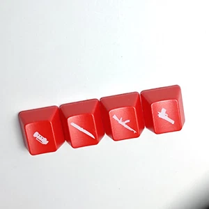 4 PCS Keycaps ABS OEM R4 Key Caps Red Keycaps Translucent Keycaps - Picture 1 of 6