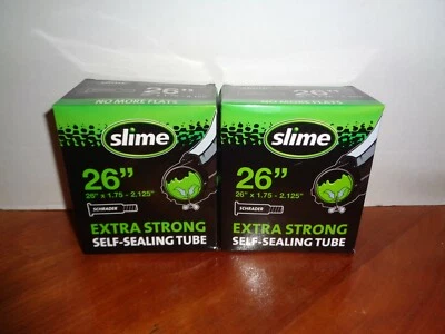 2 - Slime 26 Inch Extra Strong Self Sealing Tubes Schrader Valve 26"X 1.75-2.125 - Image 1 of 3
