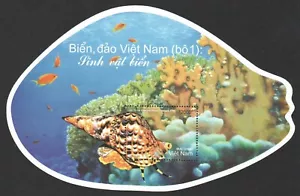 VIETNAM 2018 MARINE LEBEN MEERKREATUR FISCHFORM SOUVENIRBLATT 1 BRIEFMARKE NEUWERTIG - Bild 1 von 3
