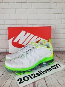 Size 10.5 Nike Air VaporMax Plus 'Tennis Ball' White/Electric Green DJ5975-100 - Picture 1 of 10