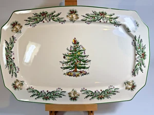 Spode Christmas Tree Garland Large Rectangular Platter 2008 Rare 11 X 17.5" EUC - Picture 1 of 6