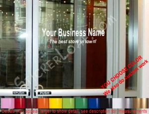 CUSTOM STORE DECAL BUSINESS NAME DOOR Window sticker Bar Office Hair Nail Salon - Picture 1 of 3