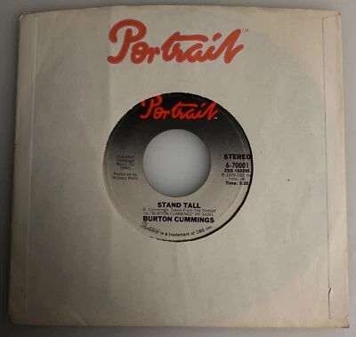 Burton Cummings / Stand Tall / 1976 Portrait 45 / NM - Image 1 of 4