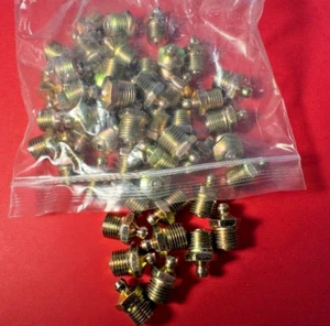 1/4-28 Quality Brass Straight Grease Zerk Nipple Fitting 50 pc MIZE Z900 - Picture 1 of 5