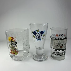 Mickey Mouse Glass Lot - 2000 Disney World McDonalds Collectors Animal Kingdom 3 - Picture 1 of 6