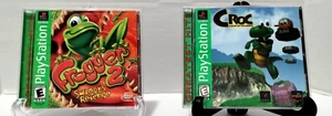 2 Sony PlayStation Games Frogger 2 Swampy's Revenge + Croc Legends of Gobbos CIB - Picture 1 of 12