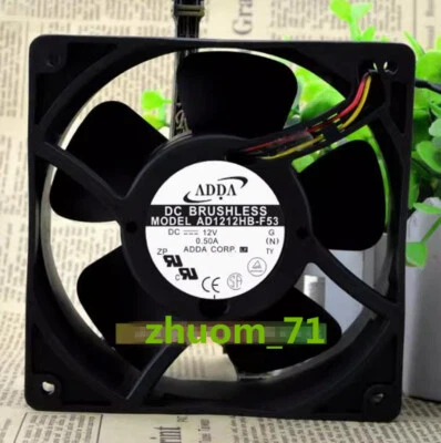 1PC ADDA AD1212HB-F53 12038 12V 0.50A 12cm High air volume cooling fan - Image 1 of 4