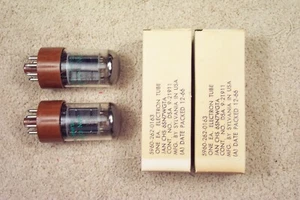 2, NEW, Sylvania JAN CHS 6SN7WGTA, military, brown base, match pr, 6SN7GT eq - Picture 1 of 8
