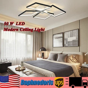 Modern Ceiling Light Dimmable Hanging Pendant Lamp 90W w/ Remote Control USA - Picture 1 of 20