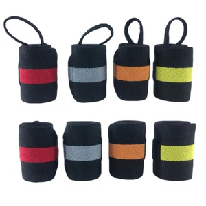 Men's Sports Striped Fitness Wristband Bandages Bracers Support Gym Running  - Picture 1 of 15