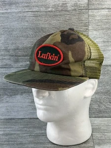 VTG New Era Pro Dupont Lufkin Patch Camo Mesh Snapback Trucker Hat USA Made Foam - Picture 1 of 14