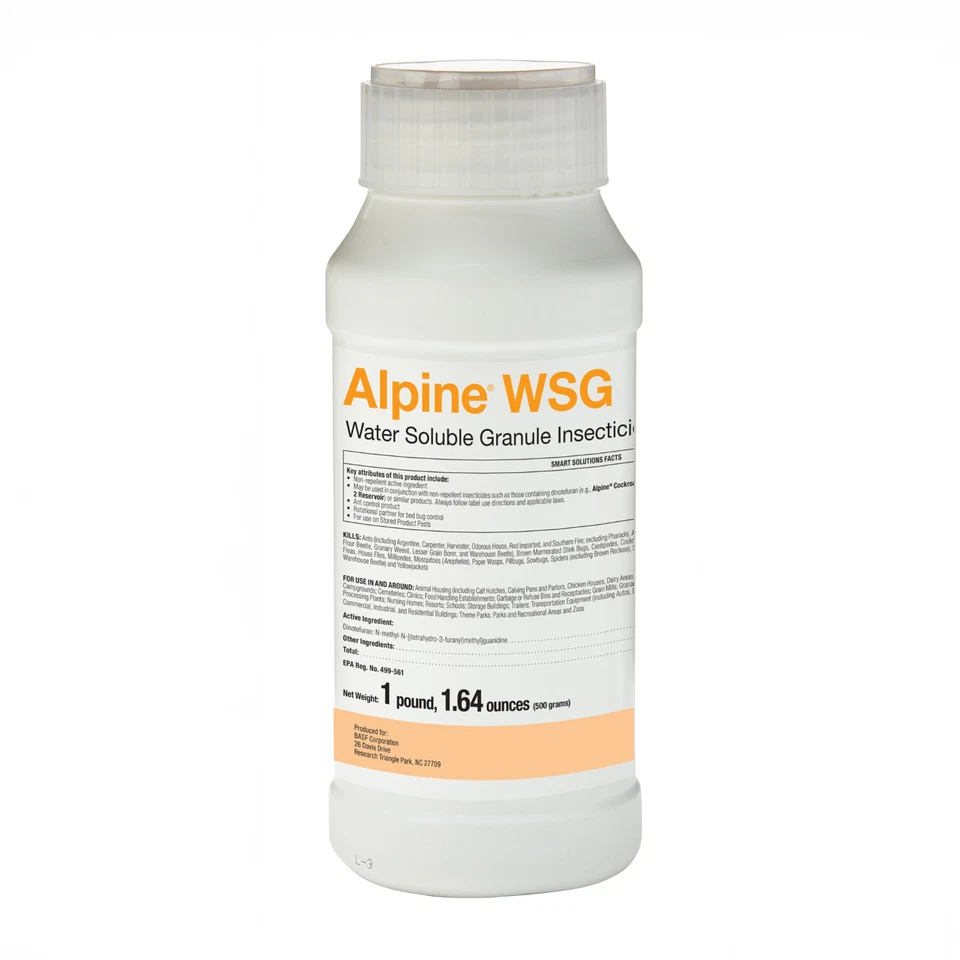 Insecticida gránulo soluble en agua Alpine WSG 500 g tarro control de cucarachas pulgas chinches Foto 1 de 1