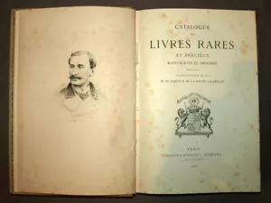 Catalogue des livres rares, manuscrits, precieux du BARON DE LA ROCHE LACARELLE - Imagen 1 de 4