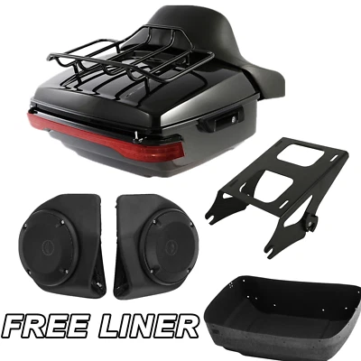 King Trunk Pad Mount Light Speakers Fit For Harley CVO Electra Glide 14-25 - Image 1 of 4