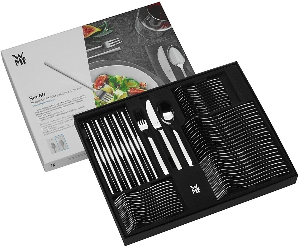 WMF Philadelphia Besteck-Set, 60-teilig für 12 Personen - Edelstahl (11.6600.9999)