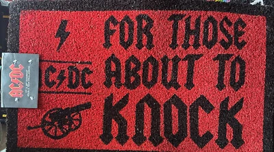 PYRAMID AMERICA AC/DC For Those About to Knock Welcome Front Door Doormat 17” X 29” Pyramid