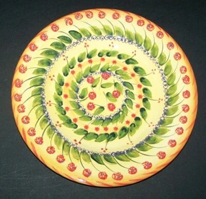 Tabletops Unlimited "Fontana"  Dinner Plate  Hand Painted Floral  Ceramic  11.5" - Picture 1 of 4