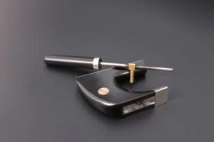 New Upright Bass Bow Frog Screw German Bow Ebony Frog Sterling Silver Mounted - Picture 1 of 4