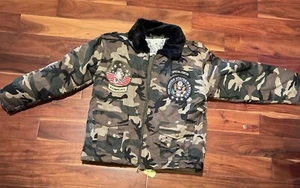 Up and Away Camouflage Tomcat US Special Forces Flight Bomber Jacket Boys 12 - Picture 1 of 8