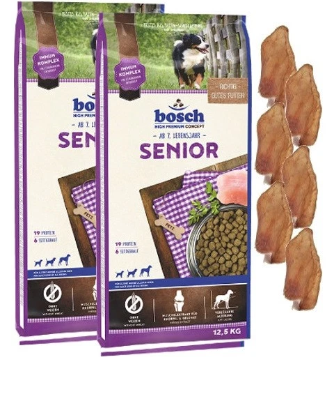 2x12,5kg Bosch Senior + 6 x Kaninchenohren - Bild 1 von 1
