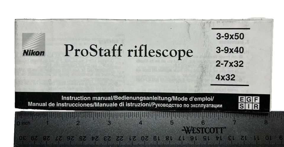 Nikon Rifle Scopes Fixed/Variables Owners Manual Guide 8"x3" Foldout to Huge - Image 1 of 4