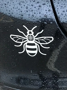 Manchester Bee Sticker Decal SILVER or GOLD Vinyl Car Van Window Proud Mancunian - Picture 1 of 1