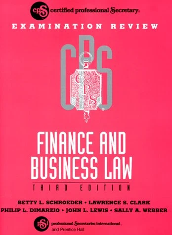 Finance and Business Law: Certified Professional... - Schroeder, Betty L. - Image 1 of 1