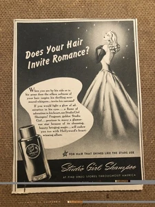 Vintage 1950’s Studio Girl Shampoo Magazine Ad 0C25 887 - Bild 1 von 2