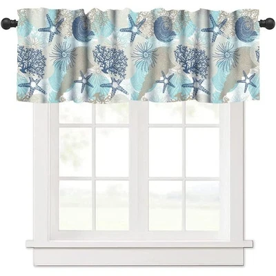 Cortina Cenefa Costera Estrella de Mar Náutica Concha Coral Playa Temática Océano R... Foto 1 de 4