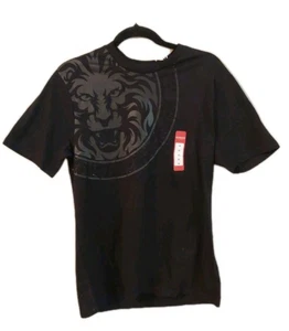 🦁✨ GUESS Men’s Black Tee – Silver Lion & Gem Logo – Size M – NEW! - Picture 1 of 5