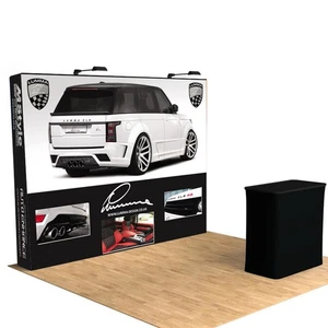 Cabina de pared con telón de fondo de exhibición emergente de 10 pies con impresión personalizada - Imagen 1 de 6