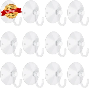 12 Pezzi Ventose Piccole con Ganci 1,2 Pollici Ganci a Ventosa in Plastica Trasparente per - Foto 1 di 1