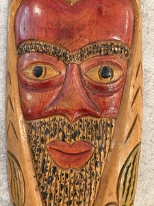 Máscara tribal africana tallada a mano arte en madera grande 28,5" de largo, 7" de ancho, 1" de grosor G27a - Imagen 1 de 5