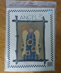 Vintage Four Seasons Angels Summer Angel Cross Stitch Kit Complete 1996 5" x 7" - Picture 1 of 6
