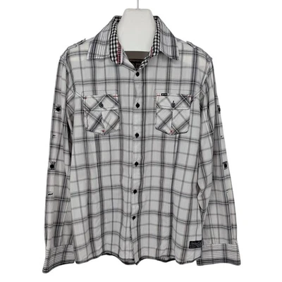 Sovereign Code Button Up Shirt Men Size 2XL Plaid Western Roll Tab Sleeve Cowboy - Image 1 of 4