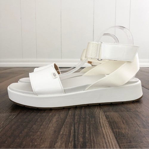 Sandalo donna UGG Lennox bianco taglia 11 plateau punta quadrata avvolgente alla caviglia grosso